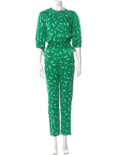 Pre-owned Maje Crew Neck Jumpsuit In Green