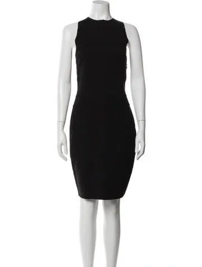 Pre-owned Maje Crew Neck Knee-length Dress In Black