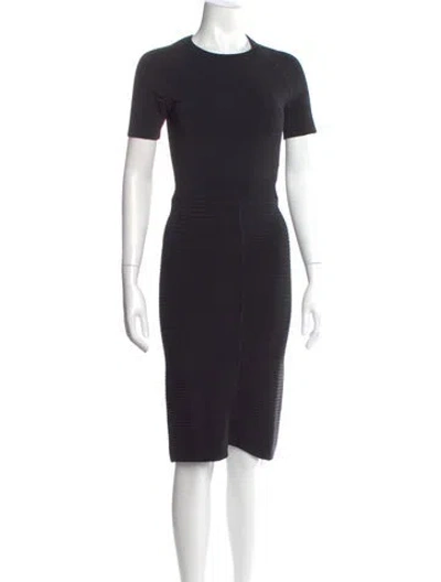Pre-owned Maje Crew Neck Knee-length Dress In Black