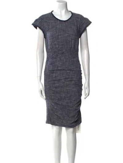 Pre-owned Maje Crew Neck Knee-length Dress In Blue