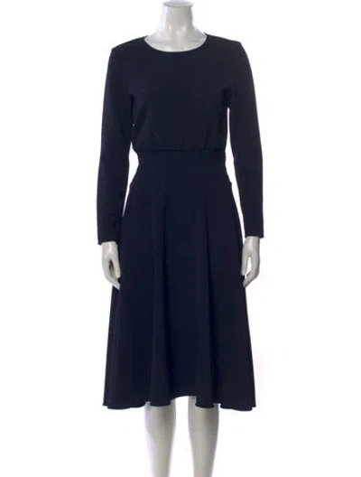 Pre-owned Maje Crew Neck Knee-length Dress In Blue
