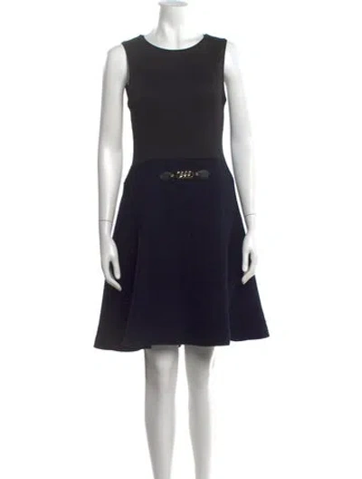 Pre-owned Maje Crew Neck Knee-length Dress In Blue