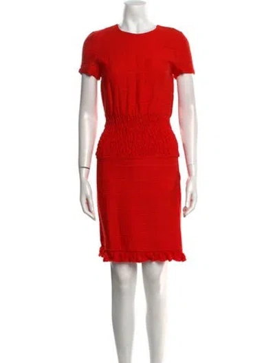 Pre-owned Maje Crew Neck Knee-length Dress In Red