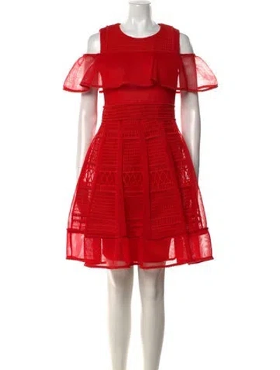 Pre-owned Maje Crew Neck Knee-length Dress W/ Tags In Red