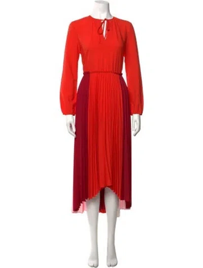 Pre-owned Maje Crew Neck Long Dress In Orange
