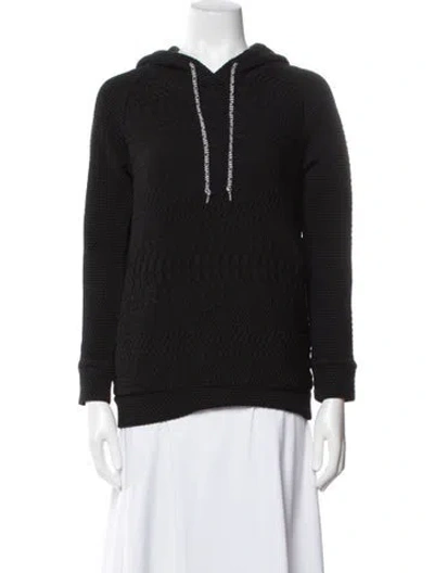 Pre-owned Maje Crew Neck Long Sleeve Hoodie In Black