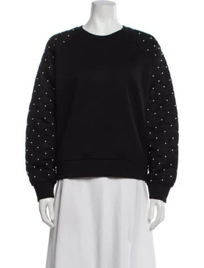 Pre-owned Maje Crew Neck Long Sleeve Sweatshirt In Black