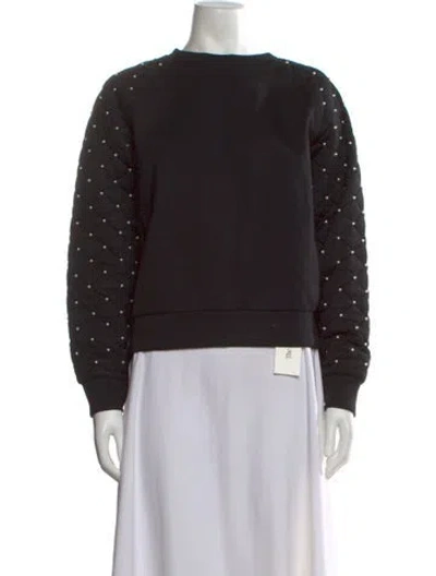 Pre-owned Maje Crew Neck Long Sleeve Sweatshirt In Black