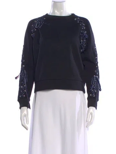 Pre-owned Maje Crew Neck Long Sleeve Sweatshirt In Black