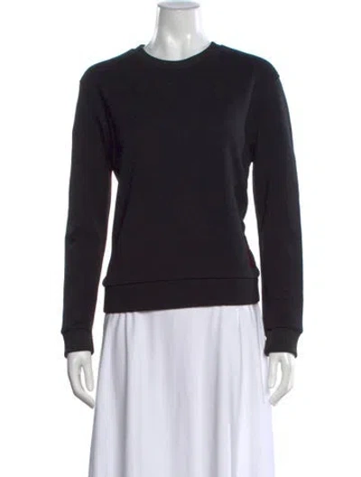 Pre-owned Maje Crew Neck Long Sleeve Sweatshirt In Black