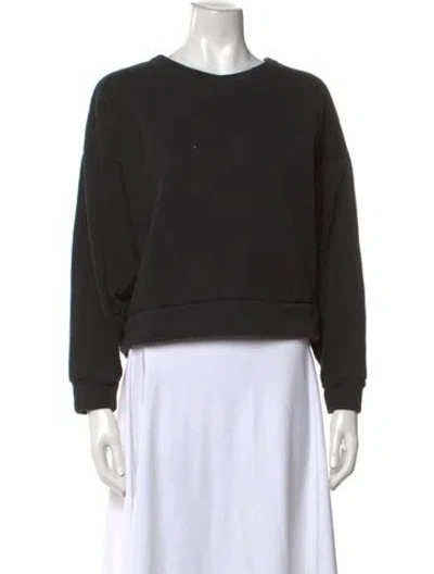 Pre-owned Maje Crew Neck Long Sleeve Sweatshirt In Black