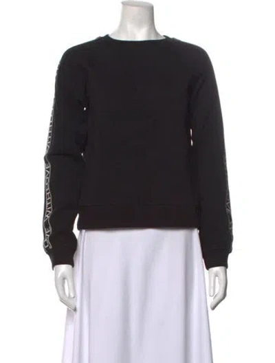 Pre-owned Maje Crew Neck Long Sleeve Sweatshirt In Black