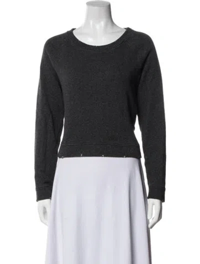 Pre-owned Maje Crew Neck Long Sleeve Sweatshirt In Black