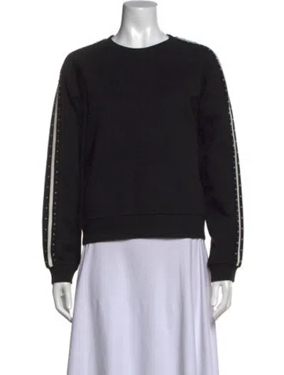 Pre-owned Maje Crew Neck Long Sleeve Sweatshirt In Black