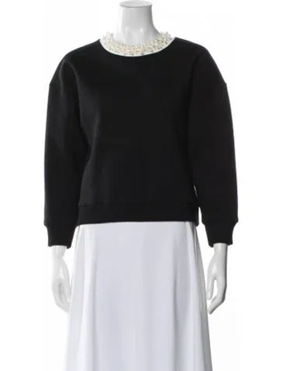 Pre-owned Maje Crew Neck Long Sleeve Sweatshirt In Blue