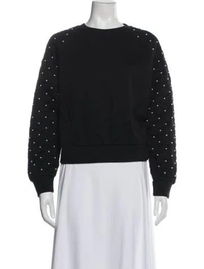 Pre-owned Maje Crew Neck Long Sleeve Sweatshirt In Blue