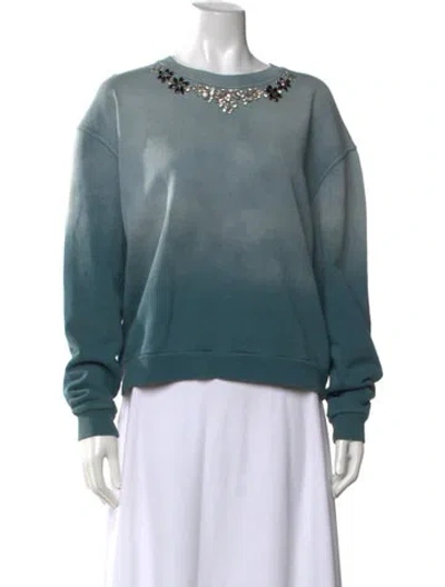 Pre-owned Maje Crew Neck Long Sleeve Sweatshirt In Blue