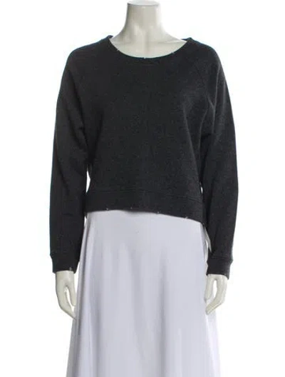 Pre-owned Maje Crew Neck Long Sleeve Sweatshirt In Grey