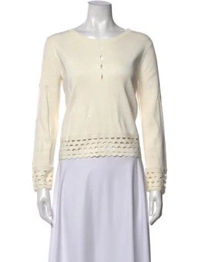 Pre-owned Maje Crew Neck Long Sleeve Sweatshirt In Neutrals