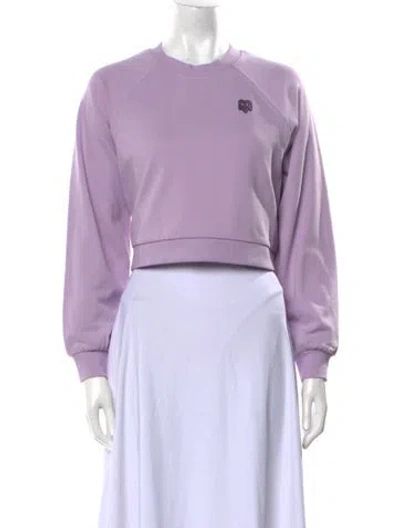 Pre-owned Maje Crew Neck Long Sleeve Sweatshirt In Purple