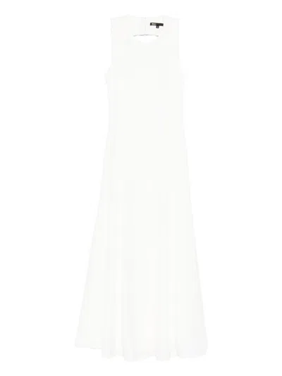 Maje Crew-neck Midi Dress In White