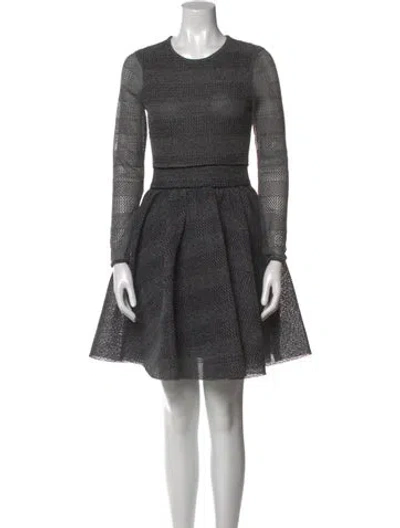 Pre-owned Maje Crew Neck Midi Length Dress In Gray