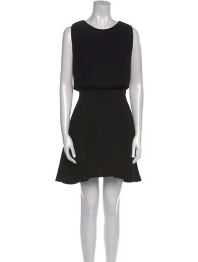 Pre-owned Maje Crew Neck Mini Dress In Black