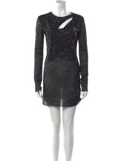 Pre-owned Maje Crew Neck Mini Dress In Black