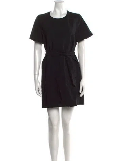 Pre-owned Maje Crew Neck Mini Dress In Black