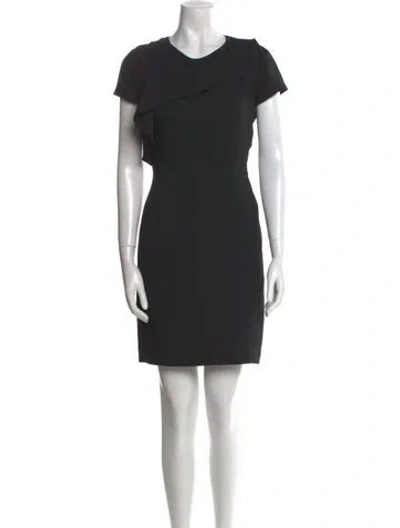 Pre-owned Maje Crew Neck Mini Dress In Black