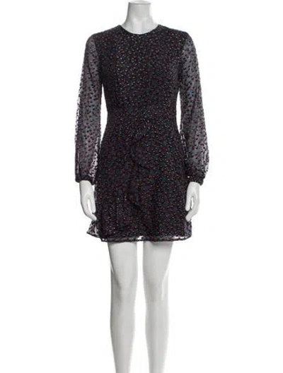 Pre-owned Maje Crew Neck Mini Dress In Black