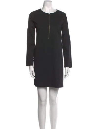 Pre-owned Maje Crew Neck Mini Dress In Black