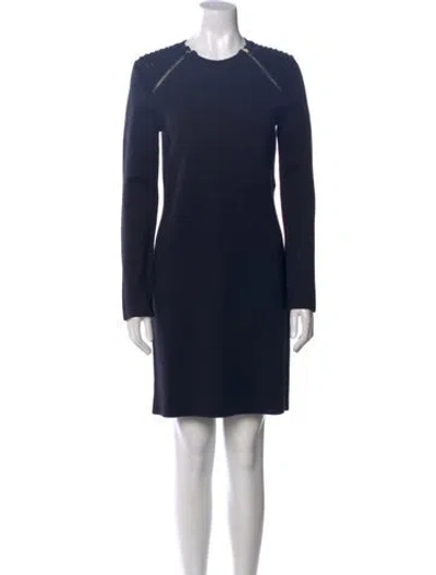 Pre-owned Maje Crew Neck Mini Dress In Black