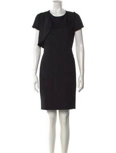 Pre-owned Maje Crew Neck Mini Dress In Black