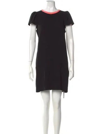 Pre-owned Maje Crew Neck Mini Dress In Black