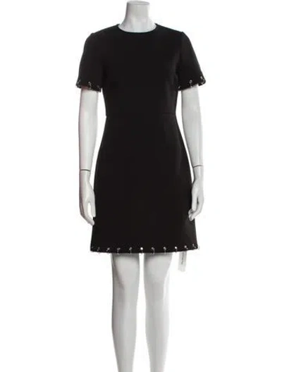Pre-owned Maje Crew Neck Mini Dress In Black