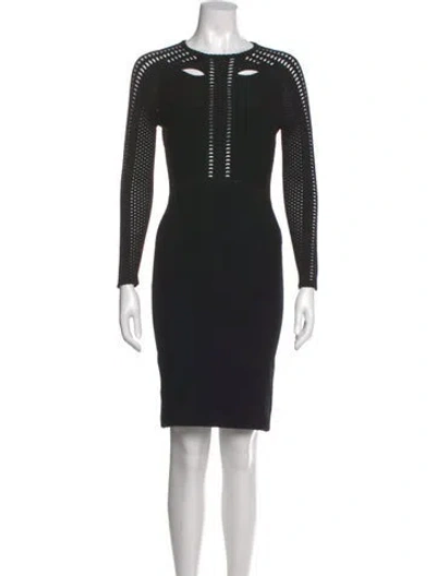 Pre-owned Maje Crew Neck Mini Dress In Black