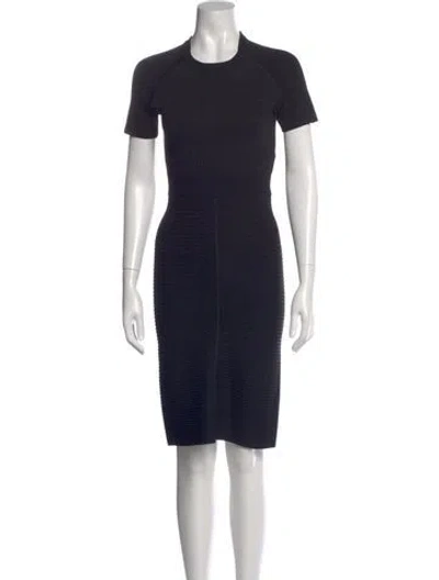 Pre-owned Maje Crew Neck Mini Dress In Black