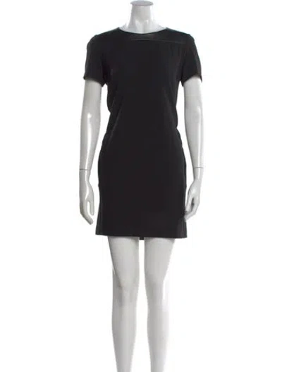 Pre-owned Maje Crew Neck Mini Dress In Black