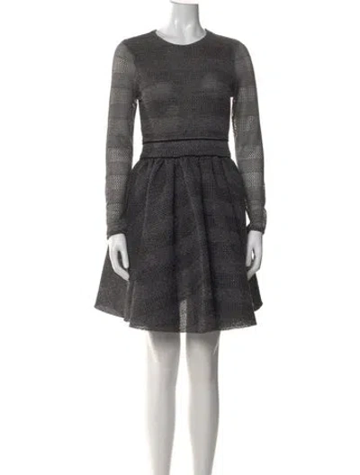Pre-owned Maje Crew Neck Mini Dress In Black