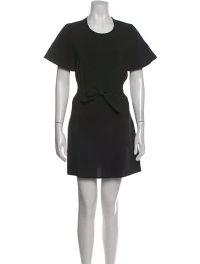 Pre-owned Maje Crew Neck Mini Dress In Black