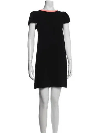 Pre-owned Maje Crew Neck Mini Dress In Black