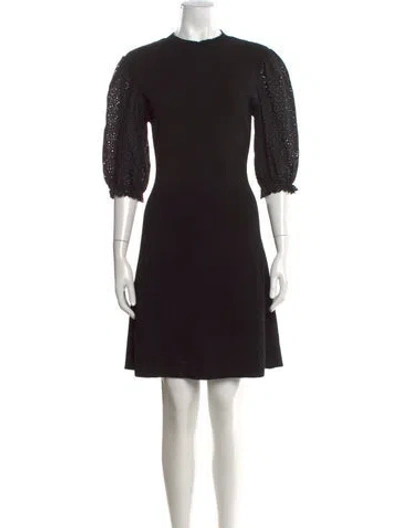 Pre-owned Maje Crew Neck Mini Dress In Black