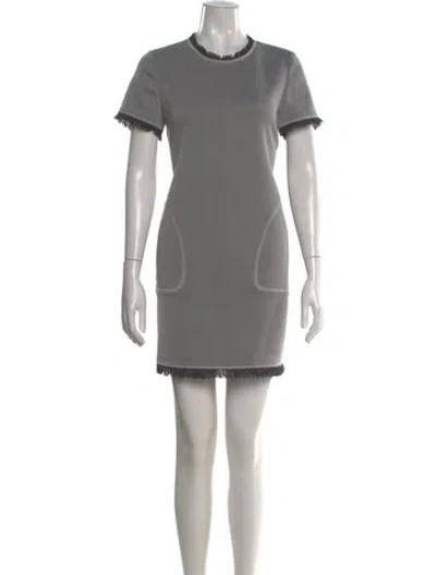 Pre-owned Maje Crew Neck Mini Dress In Blue