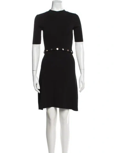 Pre-owned Maje Crew Neck Mini Dress In Blue