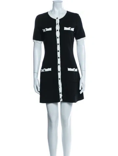 Pre-owned Maje Crew Neck Mini Dress In Blue