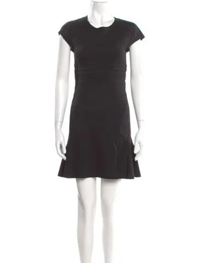 Pre-owned Maje Crew Neck Mini Dress In Gray
