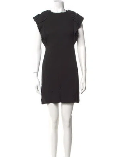 Pre-owned Maje Crew Neck Mini Dress In Gray