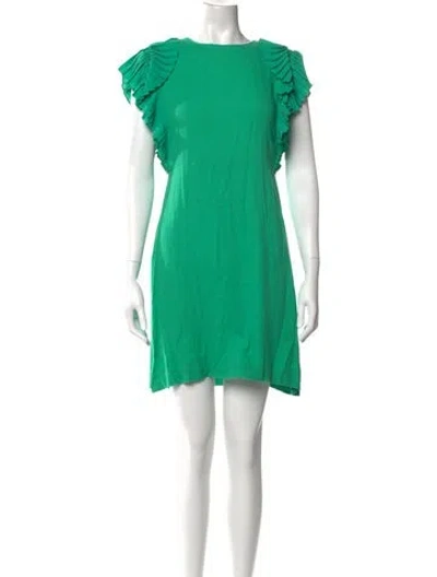 Pre-owned Maje Crew Neck Mini Dress In Gray