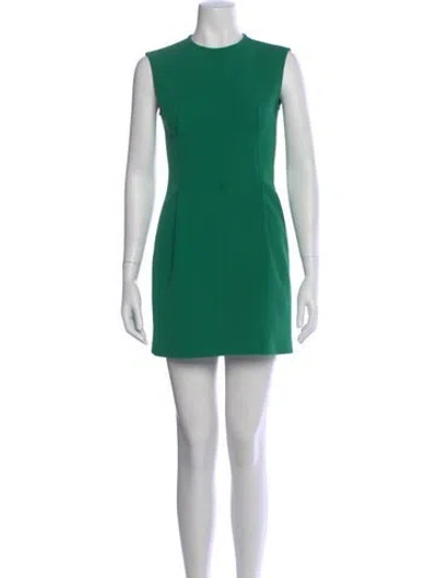 Pre-owned Maje Crew Neck Mini Dress In Green